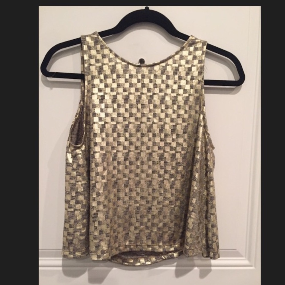 Gold lurex crop party top